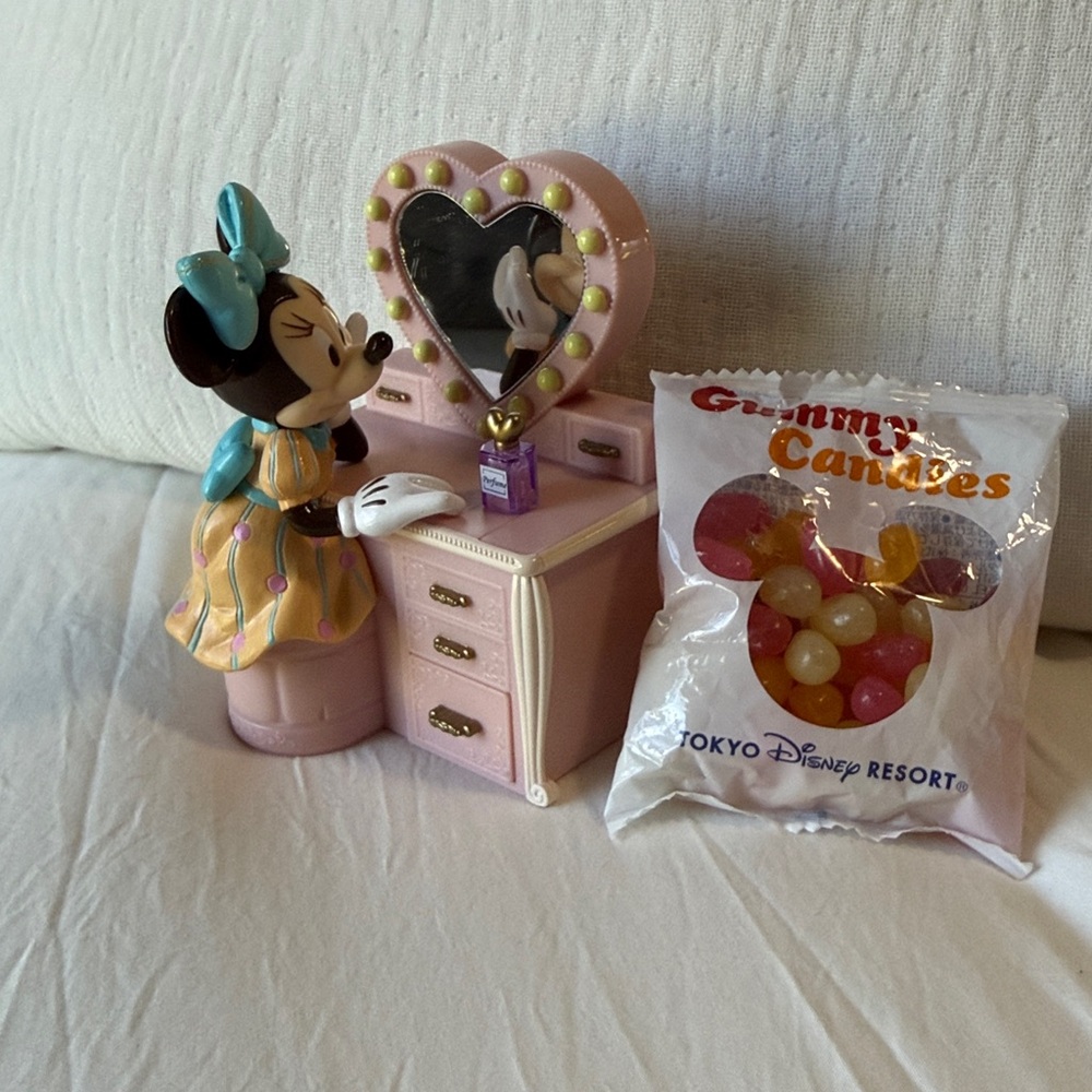 Tokyo Disney Resort Collectible Minnie Mouse Vanity Candy dispenser.